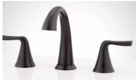 Signature Hardware Provincetown Two Handle Widespread Bathroom Sink Faucet in Matte Black