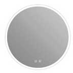 ICO Bath Bennett 24" Diameter Modern Circular Aluminum Frameless Bathroom Wall Mirror with Light