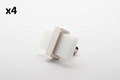 4 x Sietto Adjustable 2 Inch Long Rectangular Cabinet Knob with White Glass Model: K-1901-PN