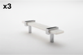 3 x Sietto 5-1/2 Inch Long Handle Cabinet Pull with White Glass and Adjustable Center to Center Model: P-1901-5.5-PC