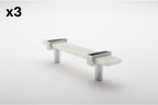 3 x Sietto 5-1/2 Inch Long Handle Cabinet Pull with White Glass and Adjustable Center to Center Model: P-1901-5.5-PC