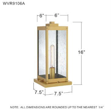 4 x Used Quoizel Westover 16" Tall Outdoor Pier Mount Post Light Model: WVR9106WT