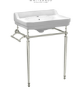 Whitehaus Victoriahaus 23-1/2" Rectangular Ceramic Lavatory Console Sink with Console, 1 faucet hole, and Towel Bar Model: WHV024-L33-1H-PN