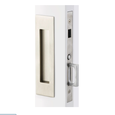 Emtek Pocket Door Mortise - Narrow Modern Rectangular Dummy Function (Satin Nickel)
