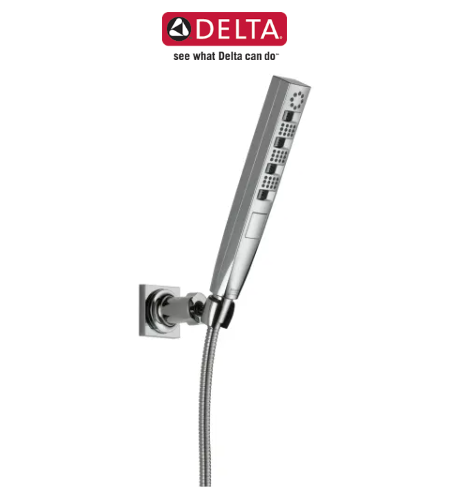 Scratch Delta Universal Showering 1.75 GPM Multi Function Hand Shower Package with Touch-Clean and H2Okinetic® Technologies - Includes Hose and Mounting Bracket