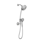 Moen Attract with Magnetix 6-Spray Patterns 6.75 in. Wall Mount Dual Shower Heads with Slidebar in Spot Resist Brushed