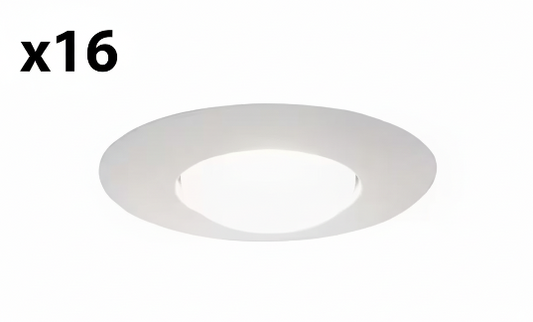 16 x Halo 301 Series 6 in. White Recessed Ceiling Light Open Splay Trim