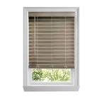 Home Decorators Collection Driftwood Gray Cordless Premium Faux Wood blinds with 2.5 in Slats - 28 in W x 48 in L (Actual Size 27.5 in W x 48 in L)