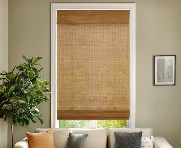 Chicology Light-Filtering Bottom-Up Cordless Natural Bamboo Window Shade 25.5 in. W x 60 in. L