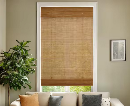 Chicology Light-Filtering Bottom-Up Cordless Natural Bamboo Window Shade 25.5 in. W x 60 in. L