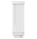Perfect Lift Window Treatment Smooth White Cordless Room Darkening Faux Wood Sidelight Blind with 2 in. Slats - 12 in. W x 72 in. L