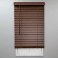StyleWell Textured Dark Oak Cordless Room Darkening Faux Wood Blinds with 2 in. Slats - 22.25 in. W x 72 in. L