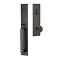 Emtek Lausanne Full Plate Single Cylinder Keyed Entry Handleset with Round Interior Knob Model: 4819ROUUS19