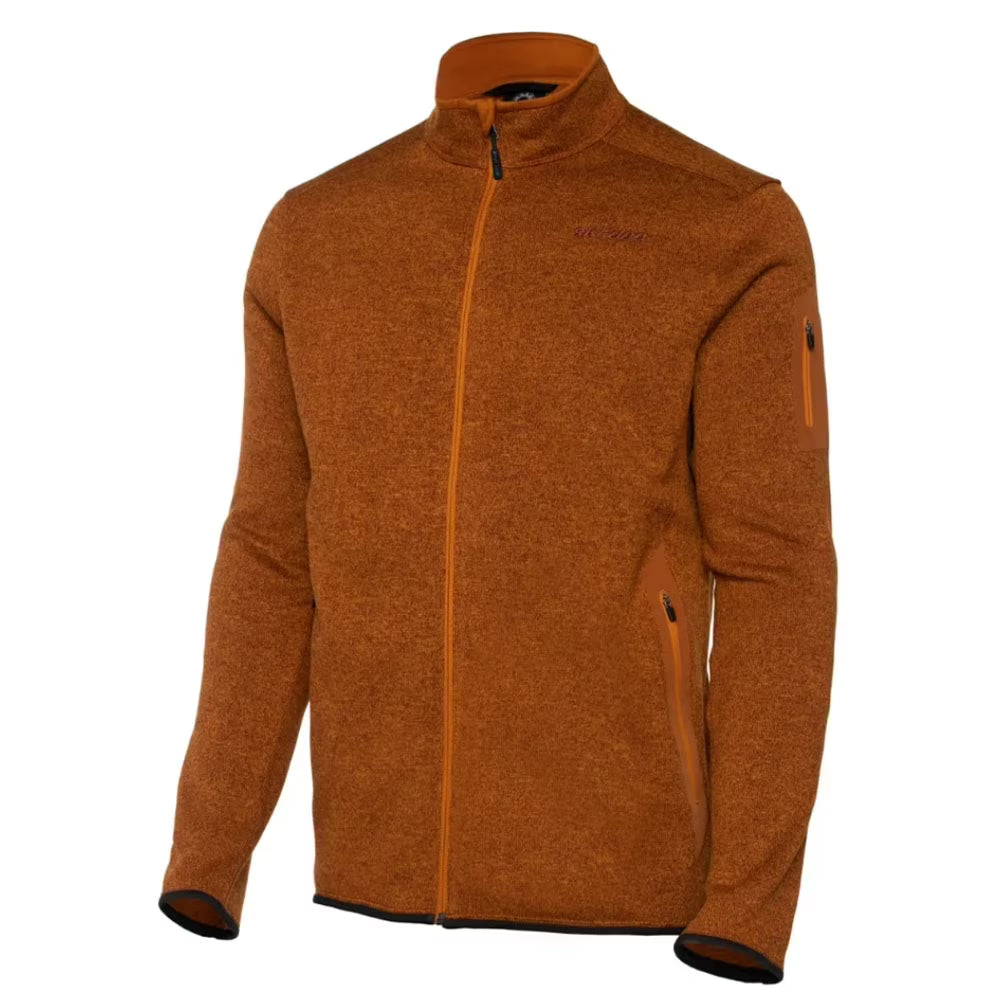 Ski-Doo Mens Mid-Layer Fleece Jacket Full Zip Heavyweight Warm Comfort Khaki - Large