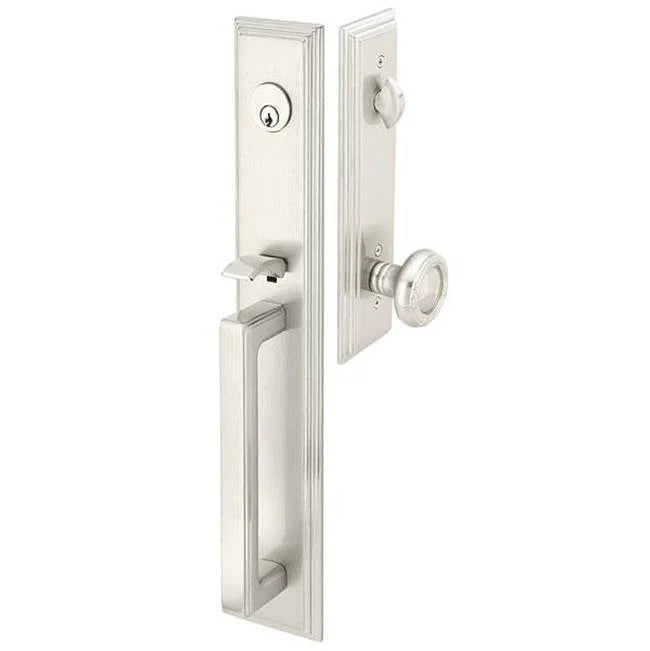 Emtek 4212HECRH Single Cyl , Melrose Tub Entry , Hercules Lever , RH 4212HECRHUS4