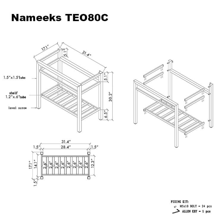 See Desc Teorema 31.5 Inch Matte Black Base for Sink