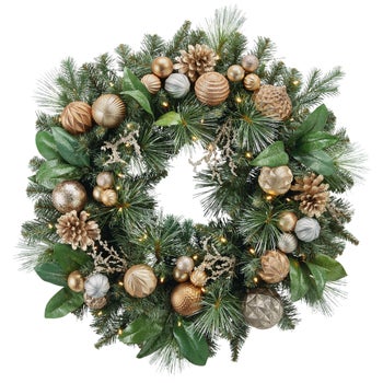 Kirkland 76.2 cm (30 in.) Pre-Lit Wreath with 50 Battery Operated LED Lights - *Christmas & Seasonal