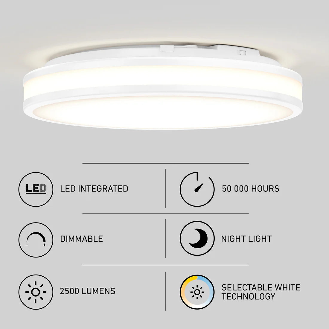 artika Hemisphere LED Flush Mount Ceiling Light White