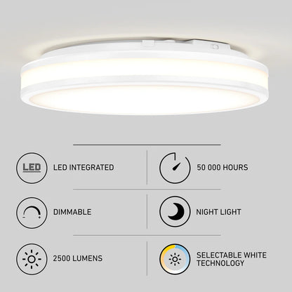 artika Hemisphere LED Flush Mount Ceiling Light White