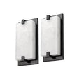 JAZAVA panish Marble 12.6 in. 1 Light Gold LED Vanity Light with Dimmable Feature 2PK