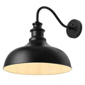 aiwen Modern Black Exterior Oversized Gooseneck Outdoor Hardwired Barn Light Dusk to Dawn Wall Sconce with Metal Shade
