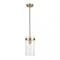 Globe Electric Connor 1-Light Brass Pendant Light with Clear Glass Shade, Light Bulb Included