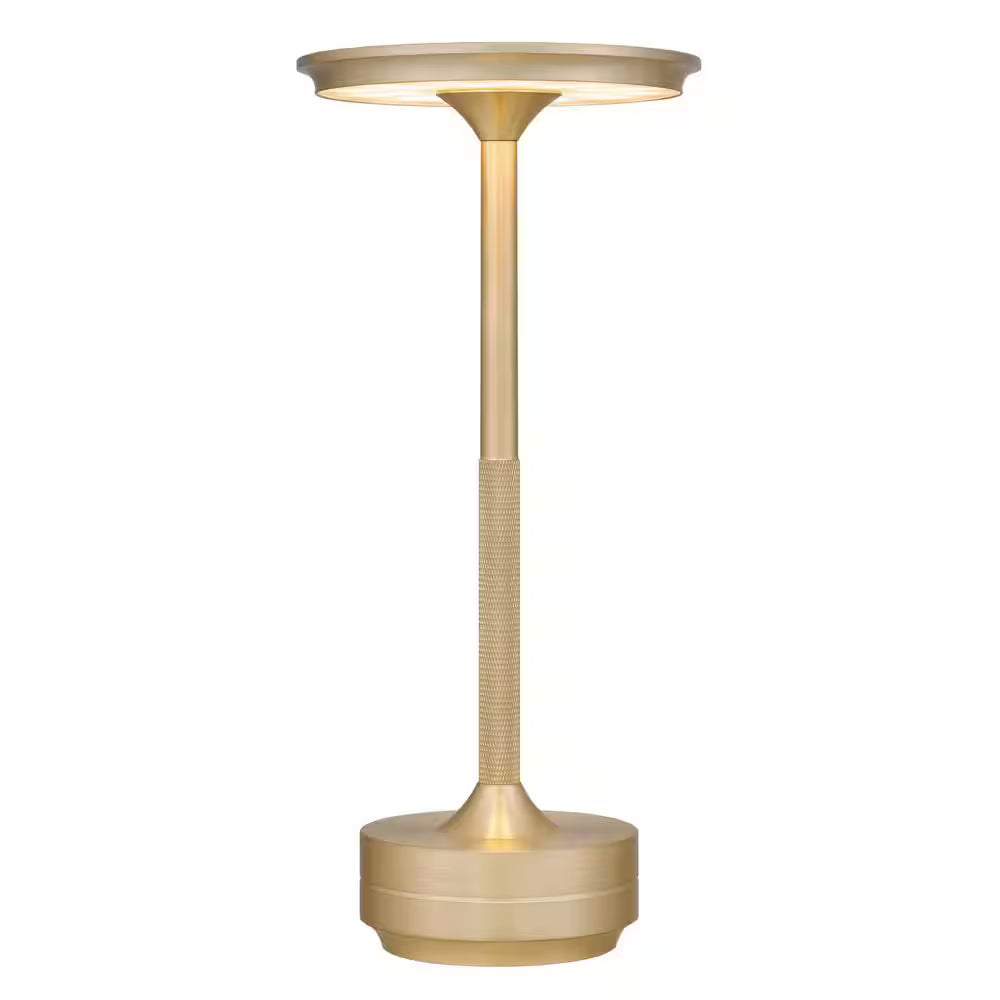 DSI LIGHTING 11.25 in. Bronze Gold Cordless Rechargeable LED Indoor/Outdoor Table LampCan be used in indoor or outdoor settings Stylish gold finish enhances any space 3 CCT options for versatile use (3000K,4500K,6000K)