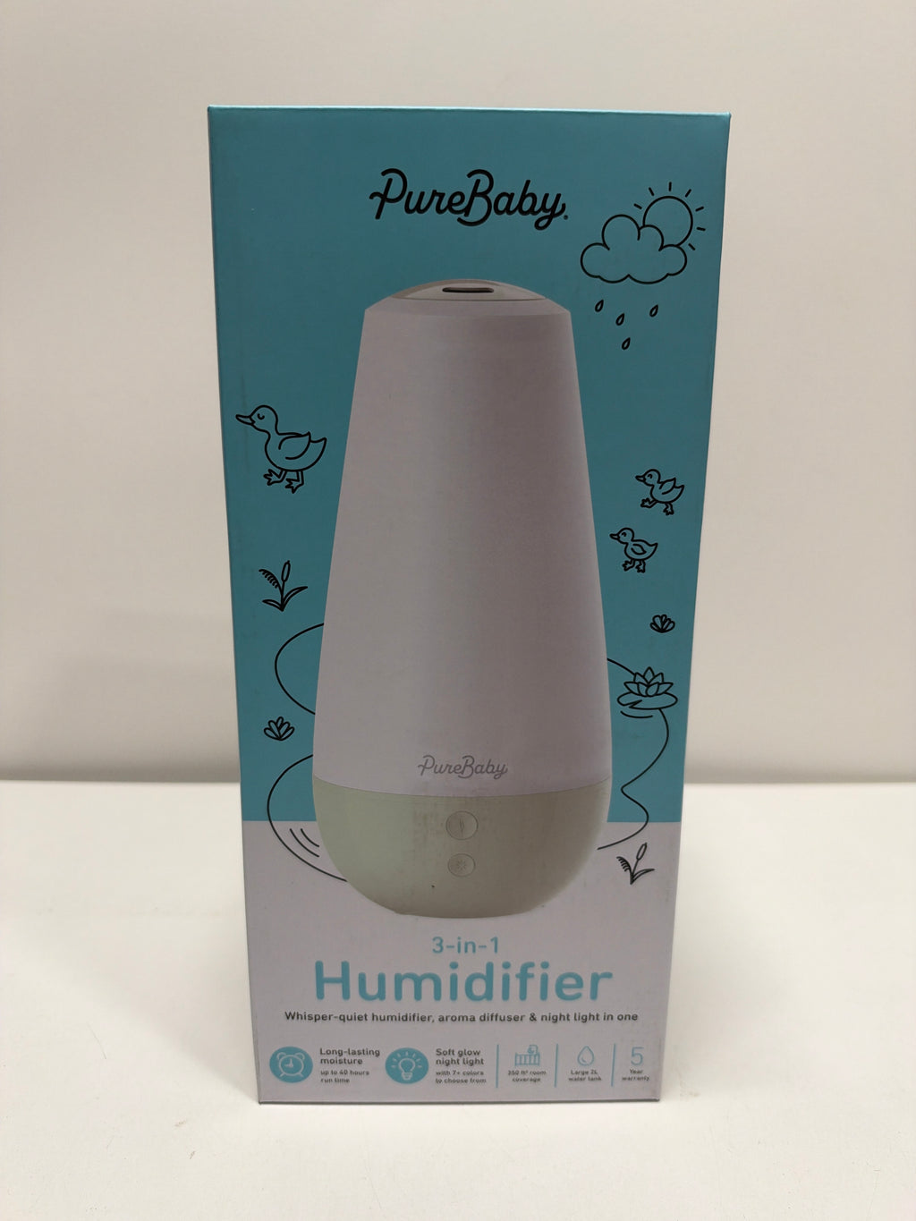 Pure Enrichment PureBaby 3-in-1 Whisper-Quiet Humidifier Color Changing Night Light & Essential Oil Diffuser for Baby Nursery & Kids Bedroom to Reli
