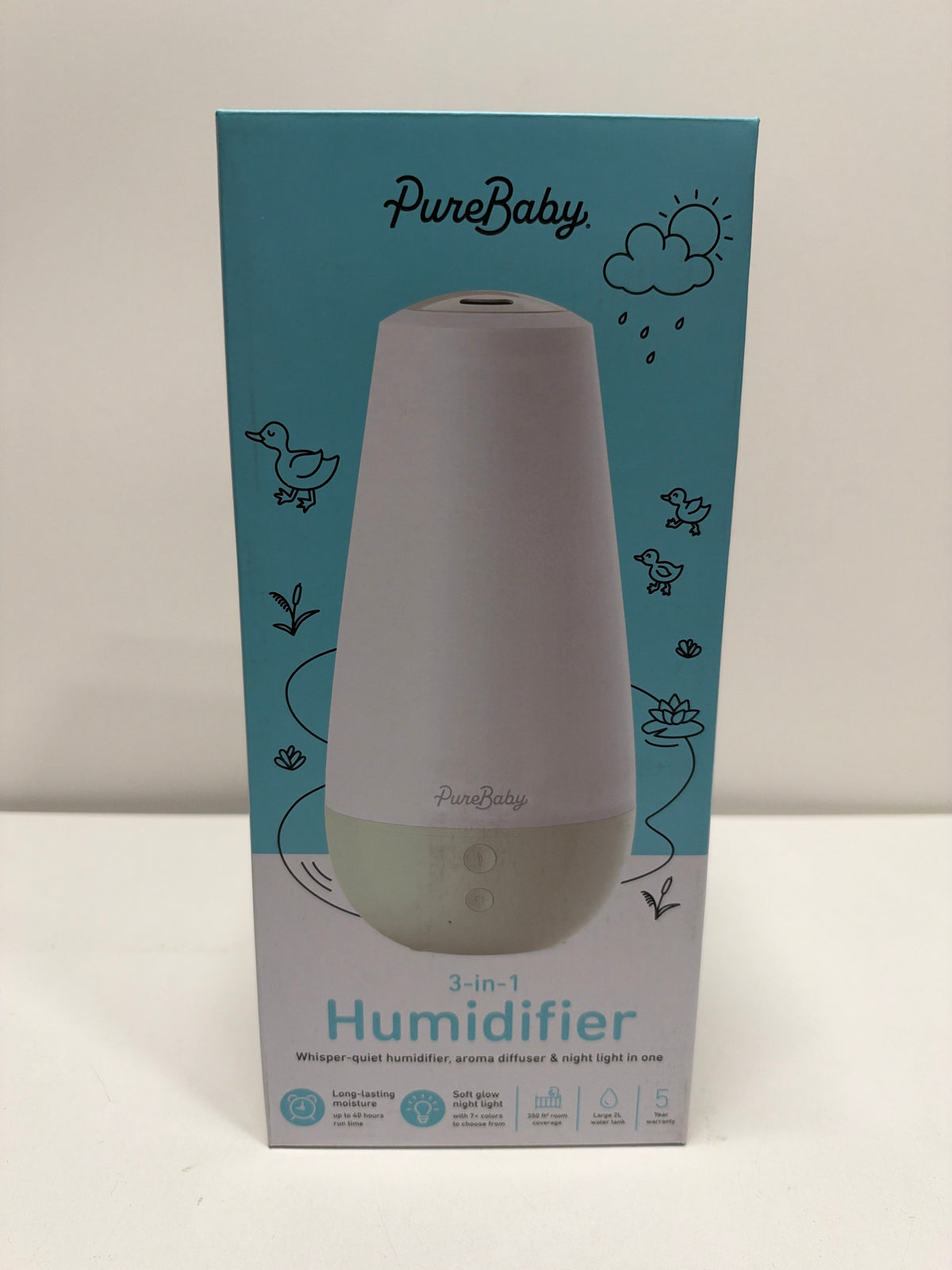 Pure Enrichment PureBaby 3-in-1 Whisper-Quiet Humidifier Color Changing Night Light & Essential Oil Diffuser for Baby Nursery & Kids Bedroom to Reli