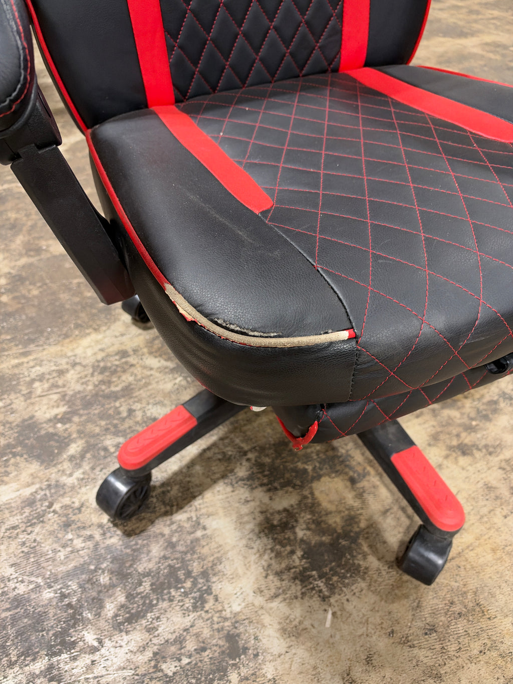 Used Arozzi Milano Enhanced Gaming Racing-Style Chair, Black/Red