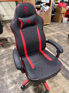 Used Arozzi Milano Enhanced Gaming Racing-Style Chair, Black/Red