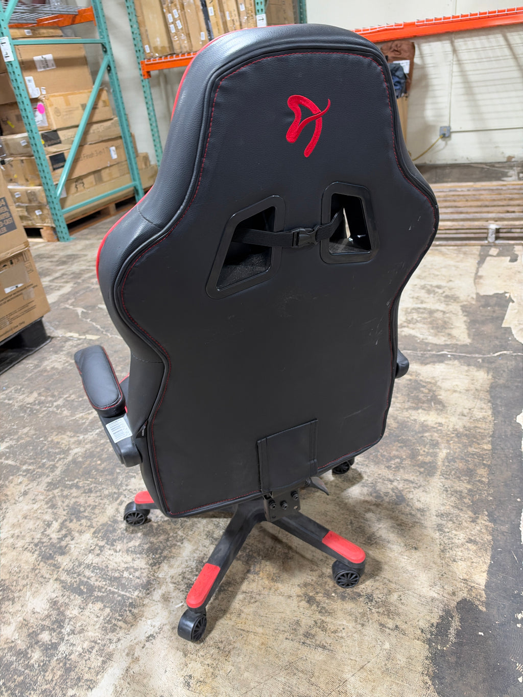 Used Arozzi Milano Enhanced Gaming Racing-Style Chair, Black/Red