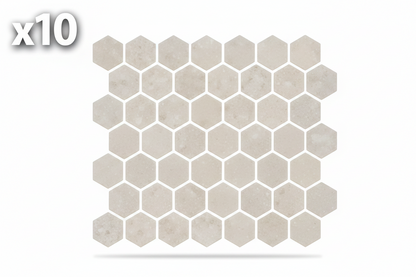 10- Daltile Resilience - 10-1/4" x 11-3/8" Geometric Mosaic Floor and Wall Tile - Matte Marble Visual - Sold by Sheet (0.81 SF/Sheet)