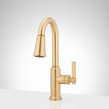Greyfield Single-Hole Pull-Down Kitchen Faucet Aged Brass