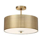 Kovacs Grid 3 Light 16’’ Wide Semi-Flush Drum Ceiling Fixture - *Lighting & Electrical