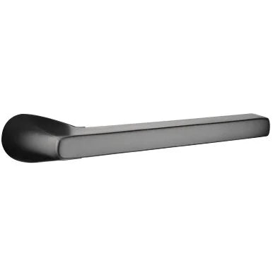 Emtek Single Cylinder Lausanne Handleset with Helios Right Handed Lever in Flat Black