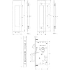 Narrow Modern Rectangular Mortise Passage Pocket Door Hardware in Oil Rubbed Bronze
