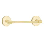 Emtek Transitional Brass Collection 12" Towel Bar with Small Disc Rosette in Satin Brass