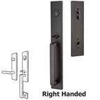 Emtek Single Cylinder Lausanne Handleset with Helios Right Handed Lever in Flat Black