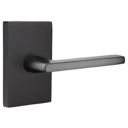 Emtek Helios Right Handed Privacy Door Lever Set with Modern Rectangular Rose