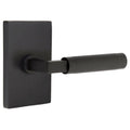 Emtek Hercules Left Handed Privacy Door Lever Set with Modern Rectangular Rose from the Brass Modern Collection
