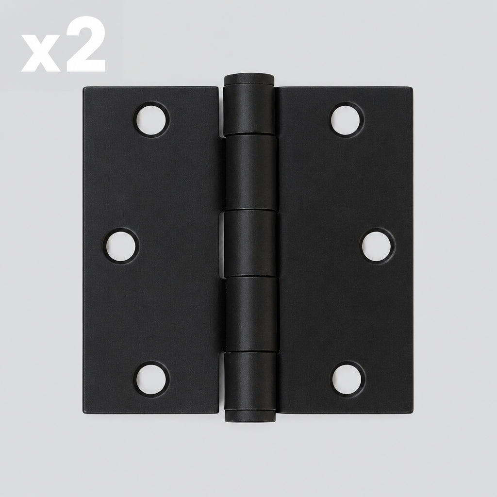 2 x Emtek 3-1/2" x 3-1/2" Plated Steel Heavy Duty Square Corner Ball Bearing Hinges - Pair