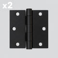 2 x Emtek 3-1/2" x 3-1/2" Plated Steel Heavy Duty Square Corner Ball Bearing Hinges - Pair