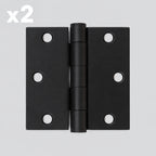 2 x Emtek 3-1/2" x 3-1/2" Plated Steel Heavy Duty Square Corner Ball Bearing Hinges - Pair