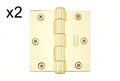 2 x Emtek 3-1/2" x 3-1/2" Plated Steel Heavy Duty Square Corner Ball Bearing Hinges Model: 94013US3