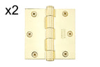 2 x Emtek 3-1/2" x 3-1/2" Plated Steel Heavy Duty Square Corner Ball Bearing Hinges Model: 94013US3