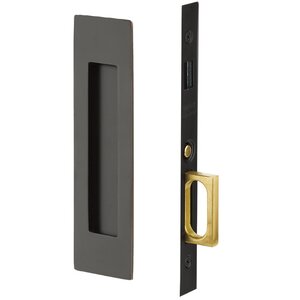 Emtek Narrow Modern Rectangular 7-1/4" Tall Inactive Dummy Pocket Door Pull Model: 2156US10B