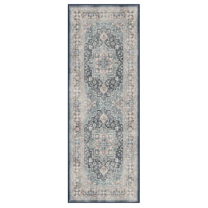 2 x Navy Ruggable Flatwoven Washable Amara Runner Rug, 2'6" x 7'