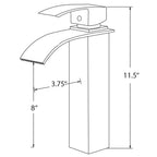 Miseno Remi 1.2/2.2 GPM Single Hole Waterfall Vessel Bathroom Faucet Model: ML631-BN