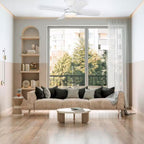Cardiff 42 in. Matte White Flush Mount Standard Indoor Ceiling Fan with White Adjustable LED Light, DC Motor, and Remote